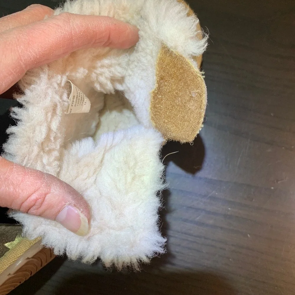 Emu Australia Kids 12-18 Month Star Print‎ Suede Boots Brown Gold Merino Lined